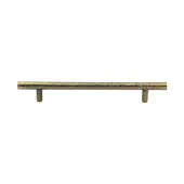 HAM0361 128-AT Heritage Brass Cabinet Pull T-Bar Hammered Design 128mm ctc Antique Brass Finish