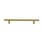 HAM0361 128-SB Heritage Brass Cabinet Pull T-Bar Hammered Design 128mm ctc Satin Brass Finish