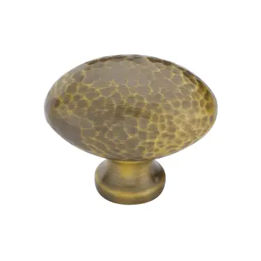 Click Here To Enlarge This Photo Of HAM114 38-AT Heritage Brass Cabinet Knob Victorian Oval Hammered Design 38mm Antique Brass finish