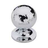 HAM8321 25-PC Heritage Brass Cabinet Knob Ball Hammered Design 25mm Polished Chrome finish