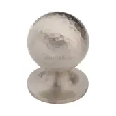 HAM8321 25-SN Heritage Brass Cabinet Knob Ball Hammered Design 25mm Satin Nickel finish