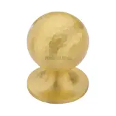 HAM8321 38-SB Heritage Brass Cabinet Knob Ball Hammered Design 38mm Satin Brass finish