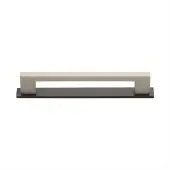 PL0337 128-BSN Heritage Brass Cabinet Pull Metro Design with Plate 128mm ctc Matt Bronze&sol;Satin Nickel Finish