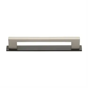 Click Here To Enlarge This Photo Of PL0337 160-BSN Heritage Brass Cabinet Pull Metro Design with Plate 160mm ctc Matt Bronze&sol;Satin Nickel Finish