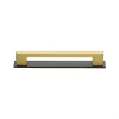PL0337 96-BSB Heritage Brass Cabinet Pull Metro Design with Plate 96mm ctc Matt Bronze&sol;Satin Brass Finish