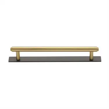 Click Here To Enlarge This Photo Of PL4410 160-BSB Heritage Brass Cabinet Pull Step Design with Plate 160mm ctc Matt Bronze&sol;Satin Brass Finish