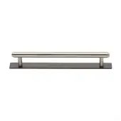 PL4410 160-BSN Heritage Brass Cabinet Pull Step Design with Plate 160mm ctc Matt Bronze&sol;Satin Nickel Finish