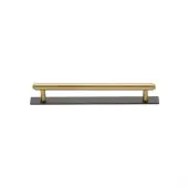 PL4410 96-BSB Heritage Brass Cabinet Pull Step Design with Plate 96mm ctc Matt Bronze&sol;Satin Brass Finish