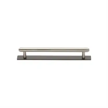 Click Here To Enlarge This Photo Of PL4410 96-BSN Heritage Brass Cabinet Pull Step Design with Plate 96mm ctc Matt Bronze&sol;Satin Nickel Finish