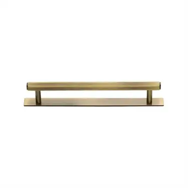 Click Here To Enlarge This Photo Of PL4422 128-AT Heritage Brass Cabinet Pull Hexagonal Design with Plate 128mm ctc Antique Brass Finish