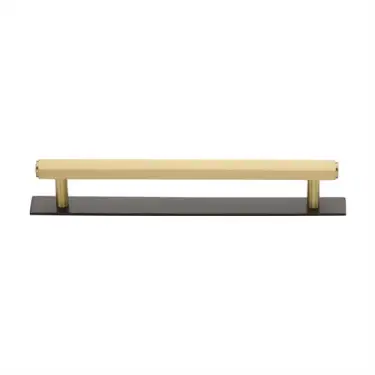 Click Here To Enlarge This Photo Of PL4422 160-BSB Heritage Brass Cabinet Pull Hexagonal Design with Plate 160mm ctc Matt Bronze&sol;Satin Brass Finish