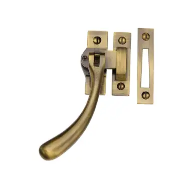 Click Here To Enlarge This Photo Of V1008L MP&sol;HP-AT Heritage Brass Lockable Casement Window Fastener Ball Design  Antique Brass Finish