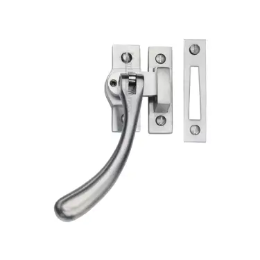 Click Here To Enlarge This Photo Of V1008L MP&sol;HP-SC Heritage Brass Lockable Casement Window Fastener Ball Design  Satin Chrome Finish