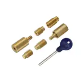 V1108-SB Heritage Brass Sash Window Stop &lpar;pair&rpar; with key Satin Brass