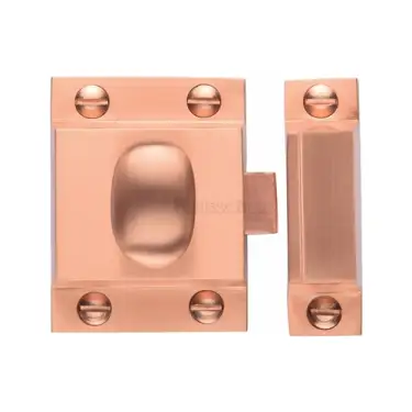 Click Here To Enlarge This Photo Of V1112-SRG Heritage Brass Cupboard Latch with Oval Turn Satin Rose Gold Finish