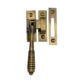 V894 MP&sol;HP-AT Heritage Brass Mortice & Hook Plate Casement Fastener Reeded Design Antique Brass finish
