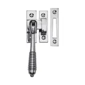 V894 MP&sol;HP-PC Heritage Brass Mortice & Hook Plate Casement Fastener Reeded Design Polished Chrome finish