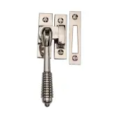 V894 MP&sol;HP-PNF Heritage Brass Mortice & Hook Plate Casement Fastener Reeded Design Polished Nickel finish