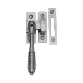 V894 MP&sol;HP-SC Heritage Brass Mortice & Hook Plate Casement Fastener Reeded Design Satin Chrome finish