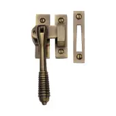 V894L MP&sol;HP-AT Heritage Brass Lockable Mortice & Hook Plate Casement Fastener Reeded Design Antique Brass finish