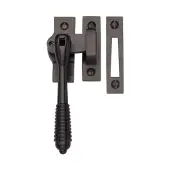 V894L MP&sol;HP-MB Heritage Brass Lockable Mortice Hook Plate Casement Fastener Reeded Design Matt Bronze finish