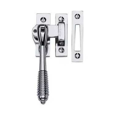 Click Here To Enlarge This Photo Of V894L MP&sol;HP-PC Heritage Brass Lockable Mortice & Hook Plate Casement Fastener Reeded Design Polished Chrome finish