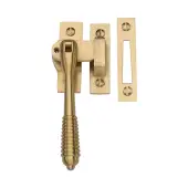 V894L MP&sol;HP-SB Heritage Brass Lockable Mortice & Hook Plate Casement Fastener Reeded Design Satin Brass finish