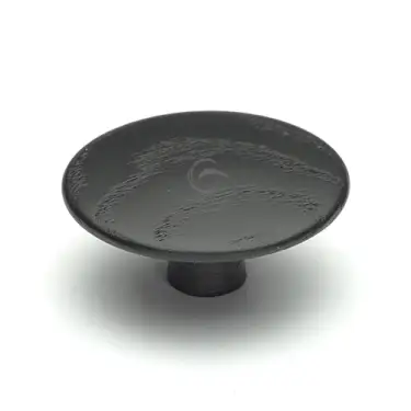 Click Here To Enlarge This Photo Of W4466-48-ASH M&period;Marcus Wooden Cabinet Knob Split Design 48mm Black Ash Finish