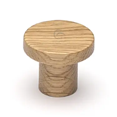 Click Here To Enlarge This Photo Of W4470-33-OAK M&period;Marcus Wooden Cabinet Knob Circum Design 33mm Oak Finish