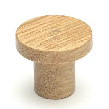 Click Here To Enlarge This Photo Of W4470-48-OAK M&period;Marcus Wooden Cabinet Knob Circum Design 48mm Oak Finish