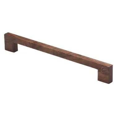 Click Here To Enlarge This Photo Of W7490-224-WAL M&period;Marcus Wooden Cabinet Pull Handle Urban Design 224mm Walnut Finish