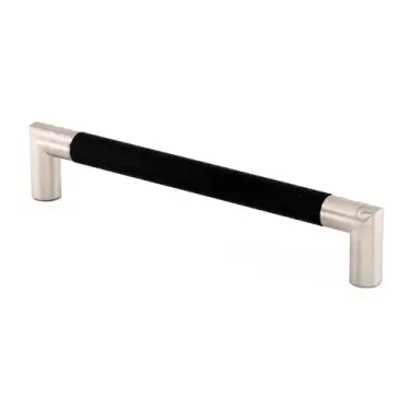 Click Here To Enlarge This Photo Of W7623-192-ASH M&period;Marcus Wooden Cabinet Pull Handle Angle Design 192mm Black Ash Finish