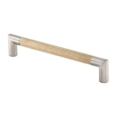 Click Here To Enlarge This Photo Of W7623-192-OAK M&period;Marcus Wooden Cabinet Pull Handle Angle Design 192mm Oak Finish