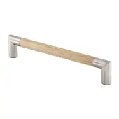 W7623-192-OAK M&period;Marcus Wooden Cabinet Pull Handle Angle Design 192mm Oak Finish