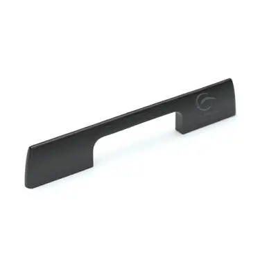 Click Here To Enlarge This Photo Of W7791-160-ASH M&period;Marcus Wooden Cabinet Pull Handle Slim Metro Design 160mm Black Ash Finish