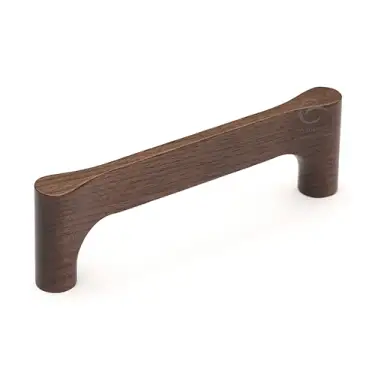 Click Here To Enlarge This Photo Of W7827-160-WAL M&period;Marcus Wooden Cabinet Pull Handle Gio Design 160mm Walnut Finish