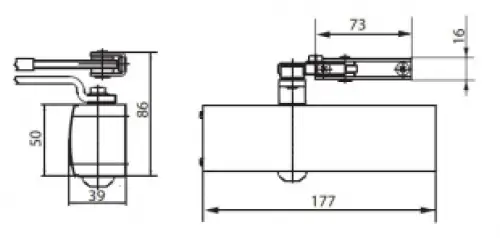 Click Here To Enlarge This Photo Of GEZE TS1500 Power Size 3&sol;4 Overhead Door Closer &lpar;Complete with Arm & PA Bracket&rpar;