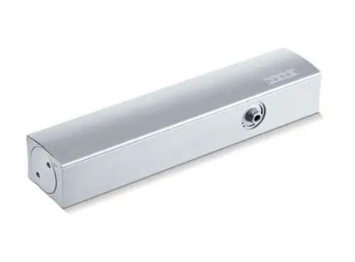 Click Here To Enlarge This Photo Of GEZE TS5000L Silver Power Size 2-6 Guide Rail Overhead Door Closer for opposite hinge side fitting