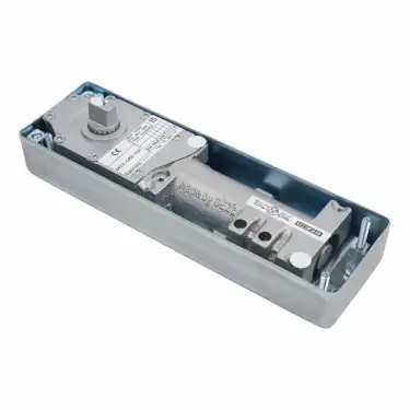 Click Here To Enlarge This Photo Of GEZE TS500NV Silver Power Size 1-4 Floor Spring Door Closer for Single&sol;Double Action Doors with Backcheck
