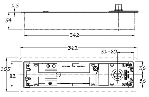 Click Here To Enlarge This Photo Of 136519 GEZE TS550NV Power Size 3-6 Hold Open Heavy Duty Floor Spring Door Closer for Single&sol;Double Action Doors with Backcheck & Delayed Action &lpar;Body Only&rpar;