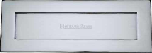 Click Here To Enlarge This Photo Of V850 356-PC Heritage Brass Letterplate 14" x 4 &half;" Polished Chrome Finish