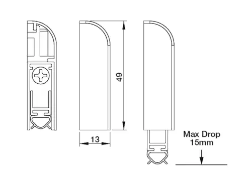 Click Here To Enlarge This Photo Of L34567 - FIRESTOP Applic 38dB Automatic Drop Down Seal Face Fixed - 830mm SAA
