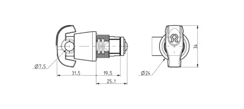Click Here To Enlarge This Photo Of L26821 - RONIS 23720 19&period;5mm Nut Fix Latchlock to suit 7&period;5mm Padlock - 19&period;5mm