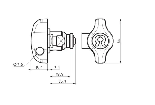 Click Here To Enlarge This Photo Of L26819 - RONIS 22520 19&period;5mm Nut Fix Latchlock to suit 7&period;6mm Padlock - 19&period;5mm