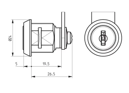 Click Here To Enlarge This Photo Of L26813 - RONIS 14200 Nut Fix Master Keyed Camlock - 19&period;5mm MK &lpar;CC Series&rpar;