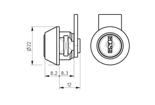 Click Here To Enlarge This Photo Of L26809 - RONIS 10800 Mini Clip Fix Master Keyed Camlock - 8&period;3mm MK &lpar;SM Series&rpar;