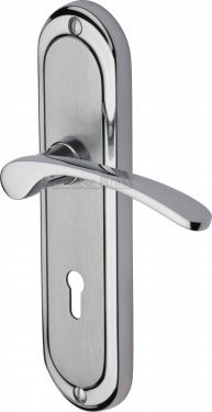 Click Here To Enlarge This Photo Of AMB6200-AP Heritage Brass Door Handle Lever Lock Ambassador Design Apollo Finish