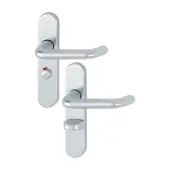 138S&sol;2600 &lpar;AR200S&sol;35&rpar; Hoppe Sprung Bathroom Levers 57mm Centres - Satin Anodised Aluminium &lpar;87108222&rpar;