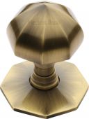 V880-AT Heritage Brass Octagon Centre Door Knob 2 &half;" Antique Brass Finish