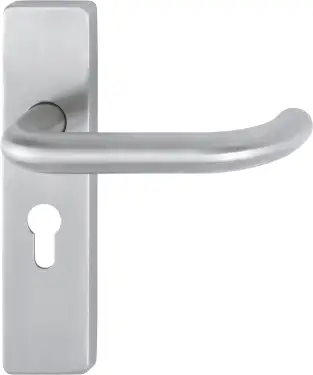 Click Here To Enlarge This Photo Of E138F&sol;202K-A4 &lpar;AR361&sol;13&rpar; Hoppe Euro Profile Levers 47&period;6mm Centres on Plate - Satin Stainless Steel &lpar;87100966&rpar;